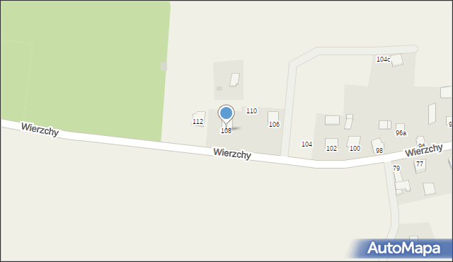 Wierzchy, Wierzchy, 108, mapa Wierzchy