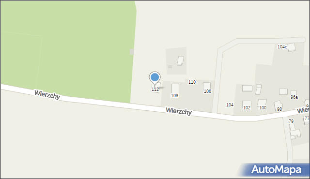 Wierzchy, Wierzchy, 112, mapa Wierzchy