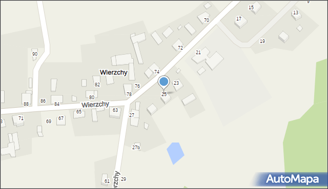 Wierzchy, Wierzchy, 25, mapa Wierzchy