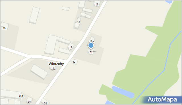 Wierzchy, Wierzchy, 51, mapa Wierzchy
