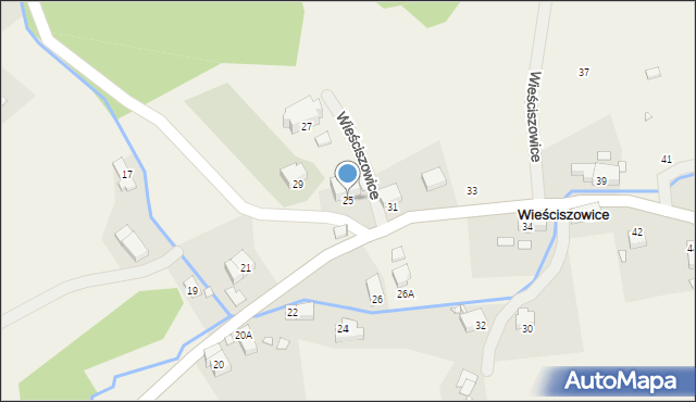 Wieściszowice, Wieściszowice, 25, mapa Wieściszowice