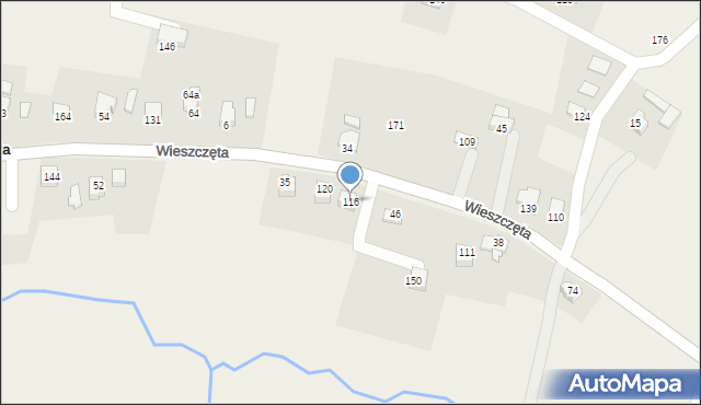 Wieszczęta, Wieszczęta, 116, mapa Wieszczęta