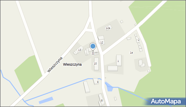 Wieszczyna, Wieszczyna, 11, mapa Wieszczyna