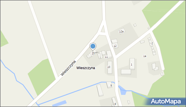Wieszczyna, Wieszczyna, 13, mapa Wieszczyna