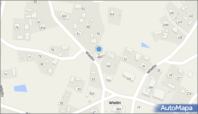 Wietlin, Wietlin, 49A, mapa Wietlin