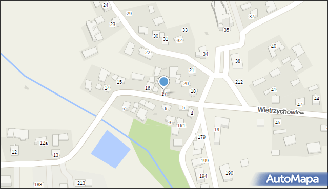 Wietrzychowice, Wietrzychowice, 17, mapa Wietrzychowice