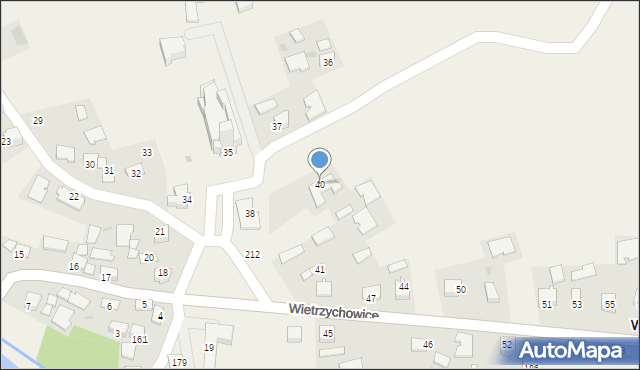 Wietrzychowice, Wietrzychowice, 40, mapa Wietrzychowice