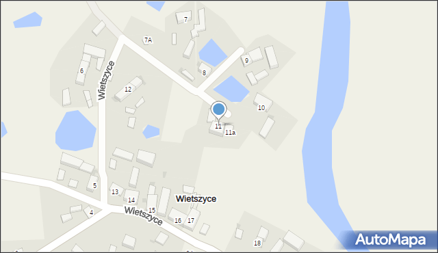 Wietszyce, Wietszyce, 11, mapa Wietszyce