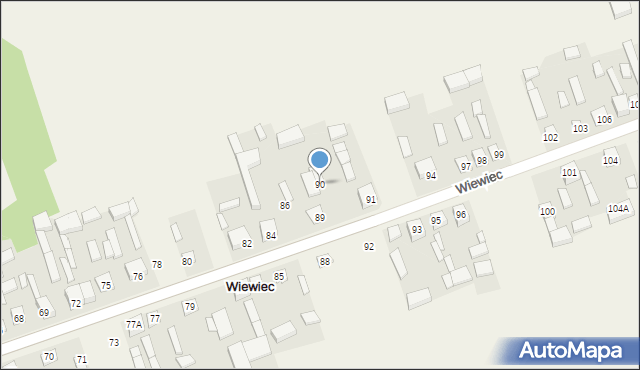 Wiewiec, Wiewiec, 90, mapa Wiewiec