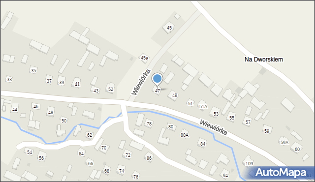 Wiewiórka, Wiewiórka, 47, mapa Wiewiórka