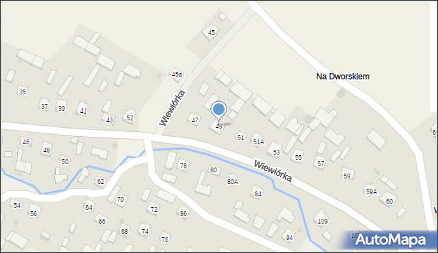 Wiewiórka, Wiewiórka, 49, mapa Wiewiórka