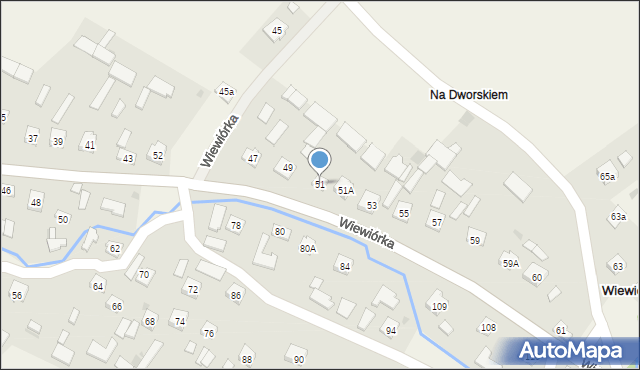 Wiewiórka, Wiewiórka, 51, mapa Wiewiórka