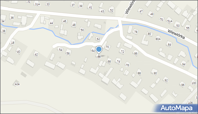 Wiewiórka, Wiewiórka, 66, mapa Wiewiórka