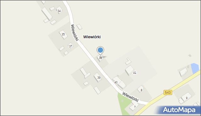 Wiewiórki, Wiewiórki, 38, mapa Wiewiórki