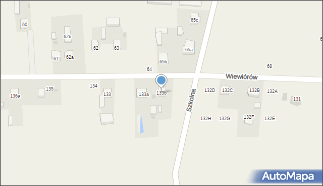 Wiewiórów, Wiewiórów, 133b, mapa Wiewiórów
