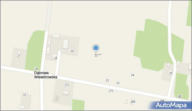 Wiewiórów, Wiewiórów, 21, mapa Wiewiórów