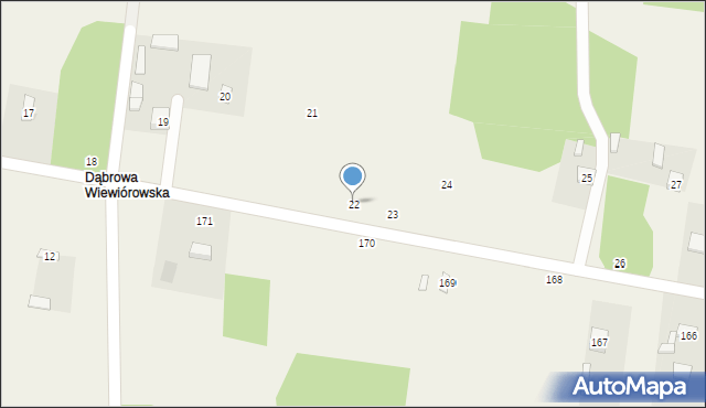 Wiewiórów, Wiewiórów, 22, mapa Wiewiórów