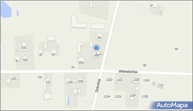 Wiewiórów, Wiewiórów, 65a, mapa Wiewiórów