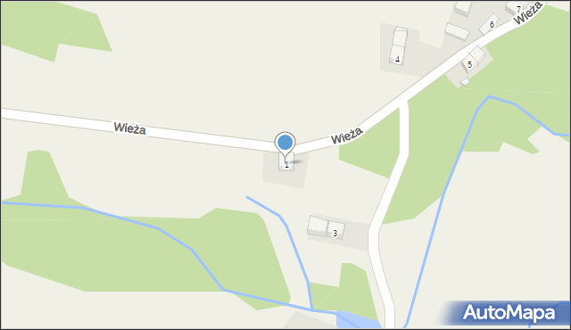 Wieża, Wieża, 1, mapa Wieża