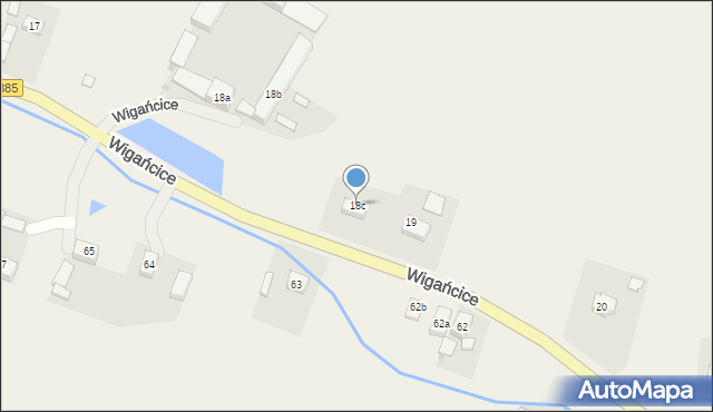 Wigańcice, Wigańcice, 18c, mapa Wigańcice