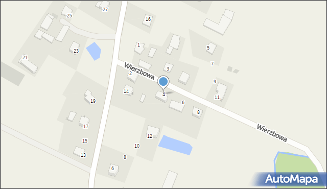 Wikielec, Wierzbowa, 4, mapa Wikielec