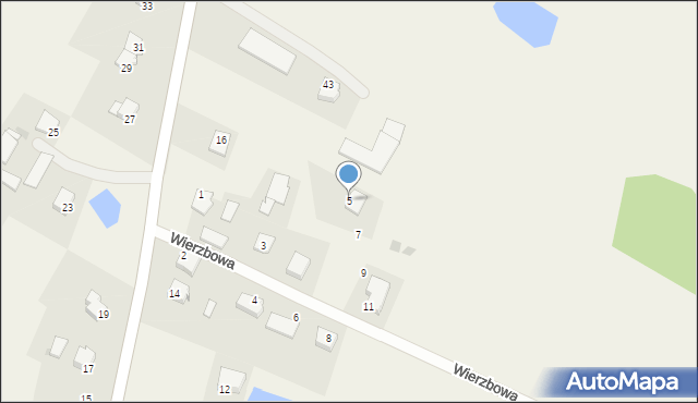 Wikielec, Wierzbowa, 5, mapa Wikielec