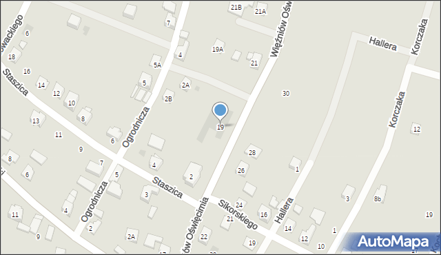 Wilamowice, Więźniów Oświęcimia, 19, mapa Wilamowice