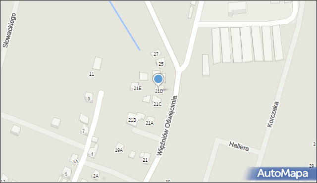 Wilamowice, Więźniów Oświęcimia, 21D, mapa Wilamowice