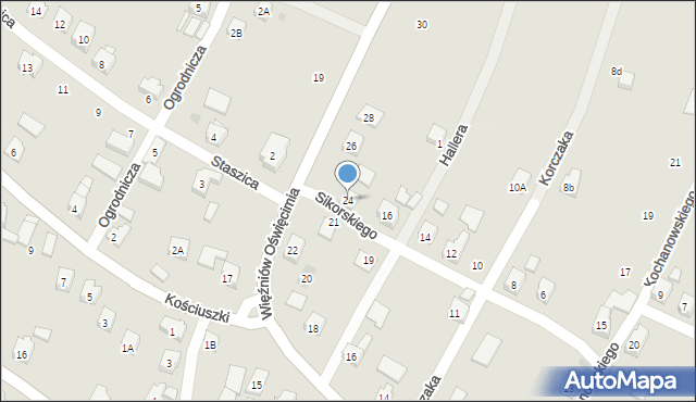 Wilamowice, Więźniów Oświęcimia, 24, mapa Wilamowice