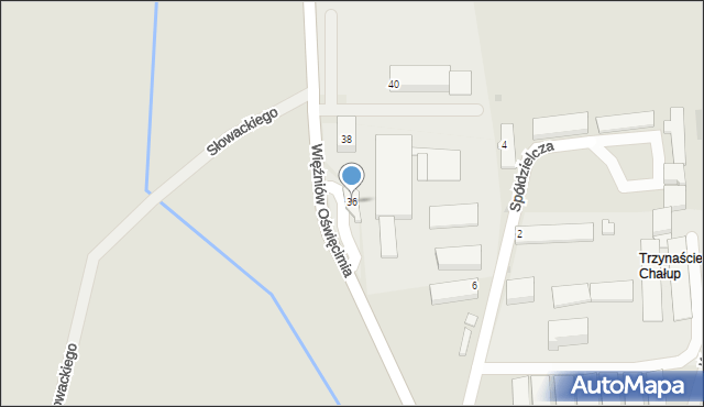 Wilamowice, Więźniów Oświęcimia, 36, mapa Wilamowice