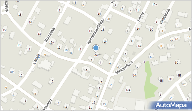 Wilamowice, Więźniów Oświęcimia, 6A, mapa Wilamowice
