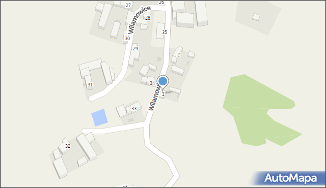 Wilamowice, Wilamowice, 1, mapa Wilamowice