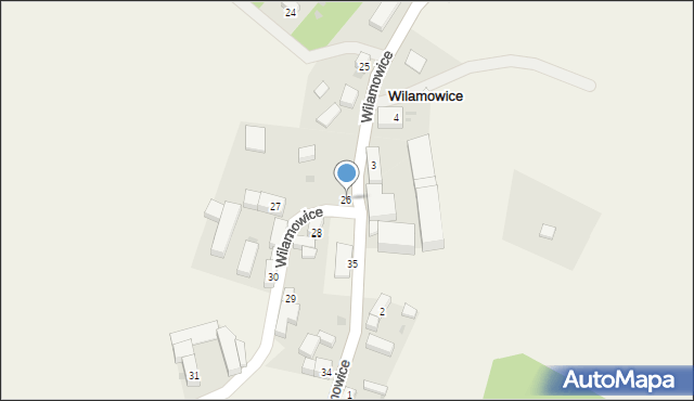 Wilamowice, Wilamowice, 26, mapa Wilamowice