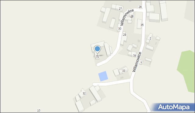Wilamowice, Wilamowice, 31, mapa Wilamowice