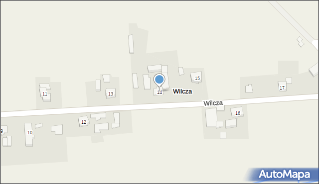 Wilcza, Wilcza, 14, mapa Wilcza