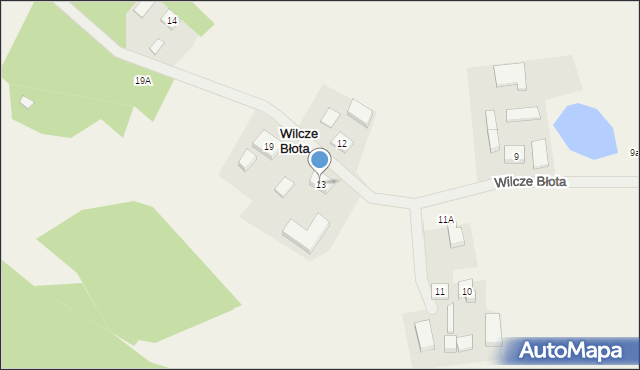 Wilcze Błota, Wilcze Błota, 13, mapa Wilcze Błota