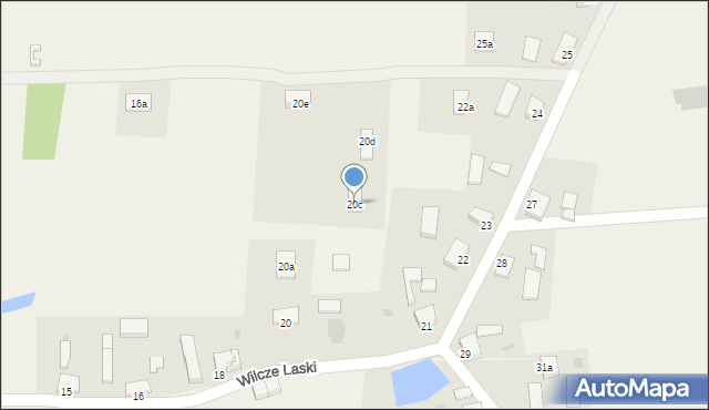 Wilcze Laski, Wilcze Laski, 20c, mapa Wilcze Laski