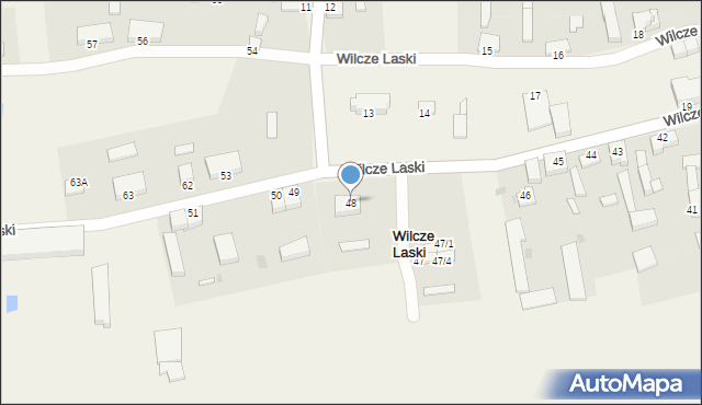 Wilcze Laski, Wilcze Laski, 48, mapa Wilcze Laski