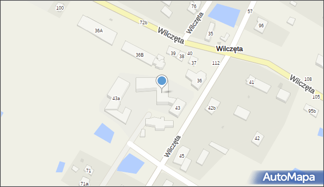 Wilczęta, Wilczęta, 43a, mapa Wilczęta