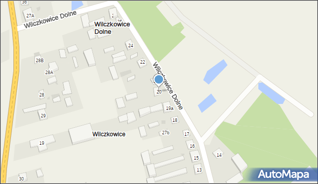 Wilczkowice Dolne, Wilczkowice Dolne, 20, mapa Wilczkowice Dolne