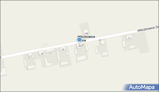 Wilczkowice Dolne, Wilczkowice Dolne, 14, mapa Wilczkowice Dolne