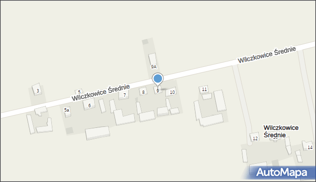 Wilczkowice Średnie, Wilczkowice Średnie, 9, mapa Wilczkowice Średnie