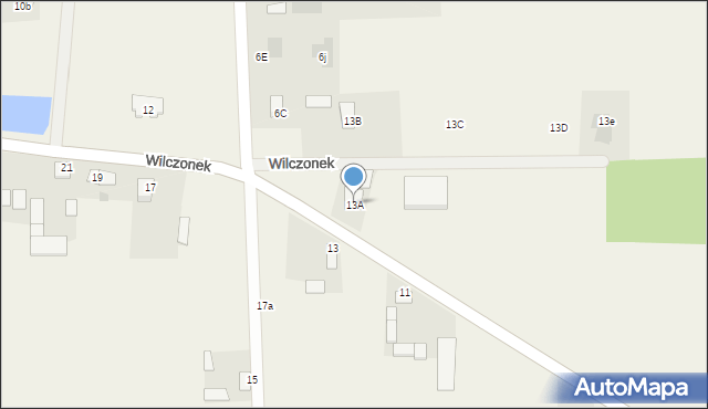 Wilczonek, Wilczonek, 13A, mapa Wilczonek