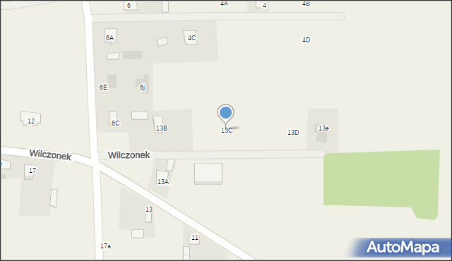Wilczonek, Wilczonek, 13C, mapa Wilczonek