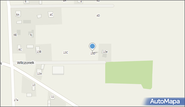 Wilczonek, Wilczonek, 13D, mapa Wilczonek