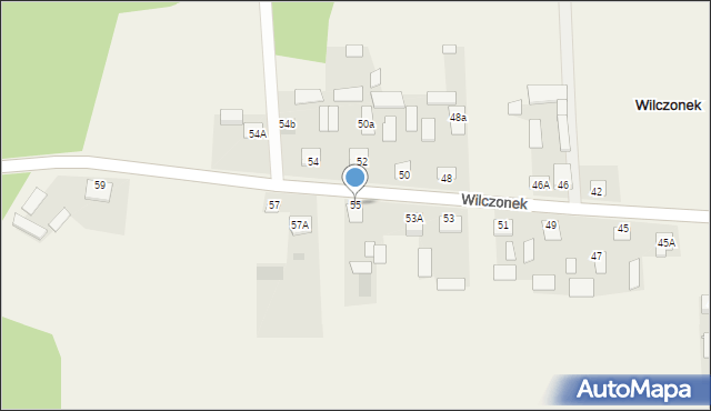 Wilczonek, Wilczonek, 55, mapa Wilczonek