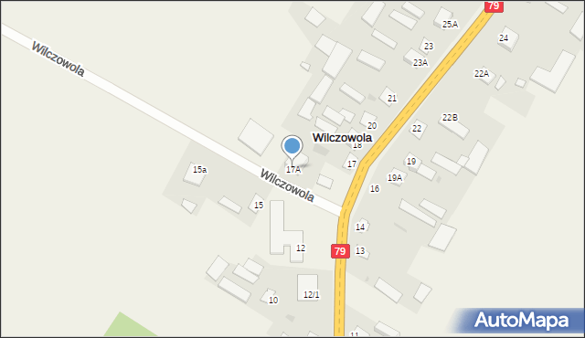 Wilczowola, Wilczowola, 17A, mapa Wilczowola