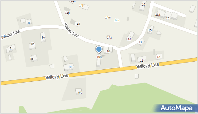 Wilczy Las, Wilczy Las, 10A, mapa Wilczy Las