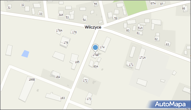 Wilczyce, Wilczyce, 174a, mapa Wilczyce