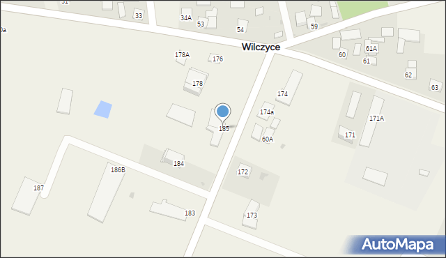 Wilczyce, Wilczyce, 185, mapa Wilczyce